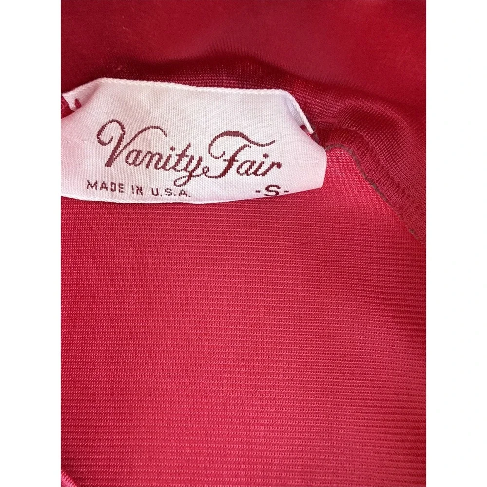 Vintage VANITY FAIR‎ Fuchsia Vibrant Red Hot Pink Lounge Set Pajamas Sz Small